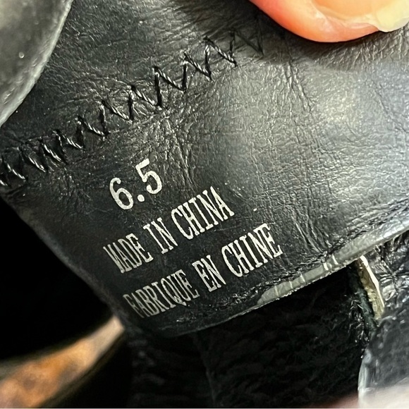 Jeffrey Campbell Cacares Snakeskin Ankle Boots 3 Buckles Moto Chunk Heel SZ 6.5 - Picture 9 of 15